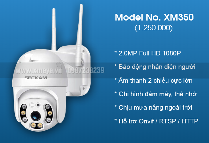 Camera wifi XMeye ngoài trời 2.0MP full color có màu ban đêm