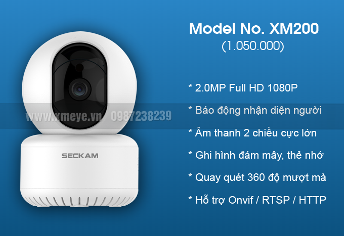 XMeye wifi camera trong nhà 2mp 1080p